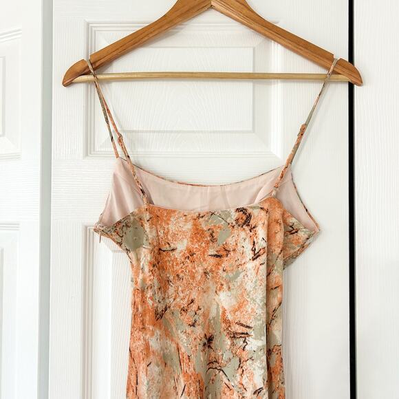 NWT Hello Molly “Catch the Wave” Elegant Floral Maxi Dress Orange Cream Size 4 - Picture 8 of 11